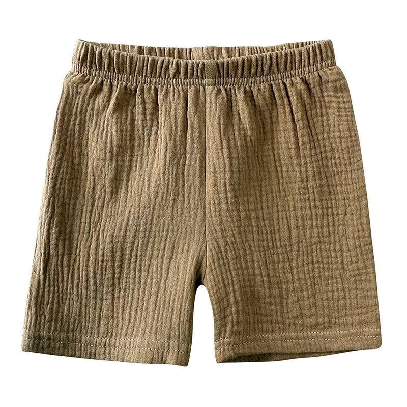 Toddler Unisex Cotton Gauze 2-Piece Set - Short Sleeve Tee & Shorts Loungewear