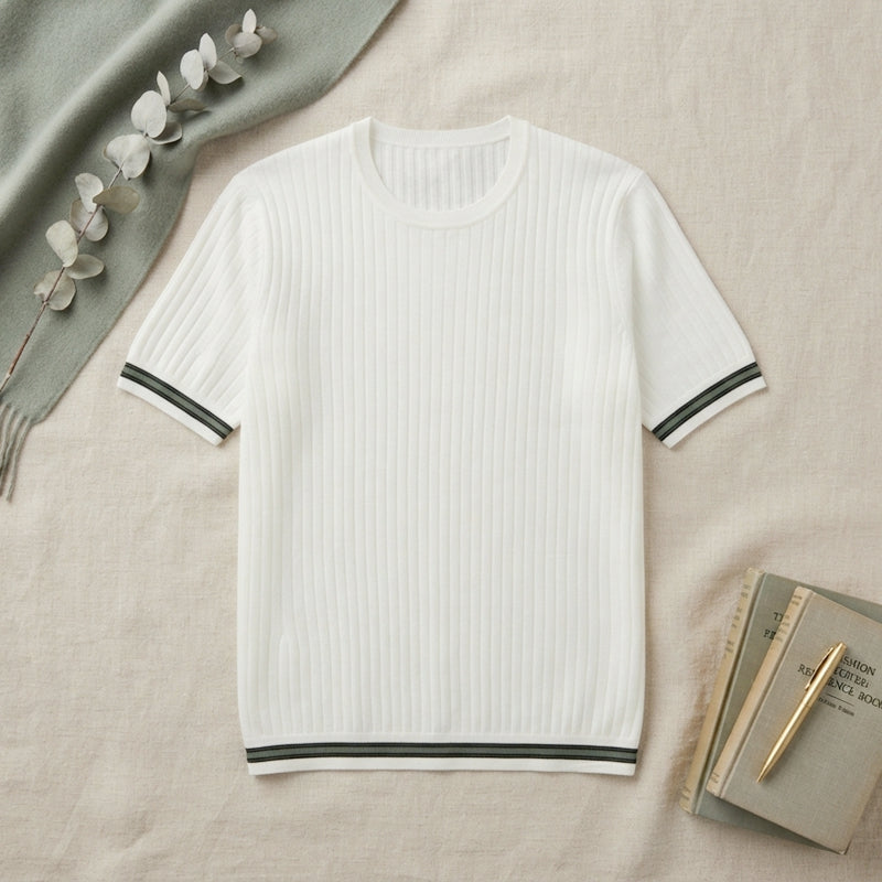 Custom Contrast Panel Knit Polo Shirt - Premium Men’s Apparel