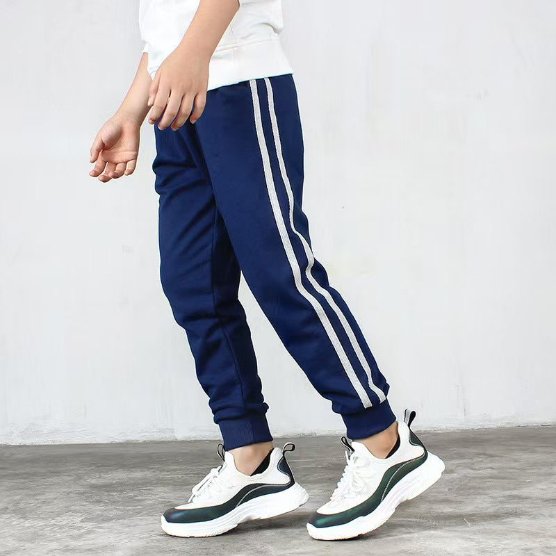 Kids Boys Side Stripe Athletic Jogger Pants Casual Sweatpants