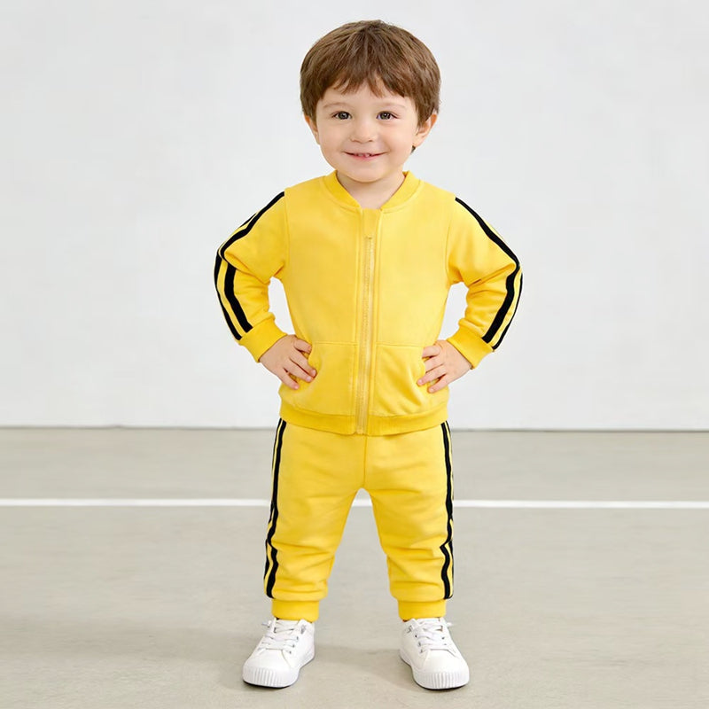 Baby Boys & Girls Bomber Jacket and Track Pants Set Tracksuit with Side Stripes