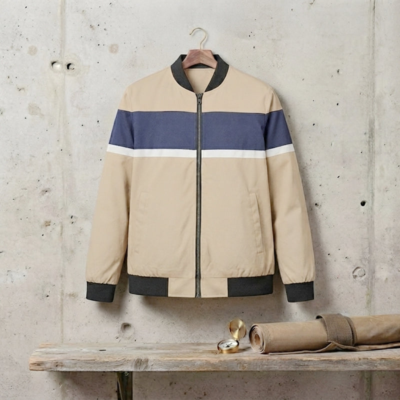 Custom Men's Color-Block Raglan Hooded Windbreaker - Personalized Sporty Jacket