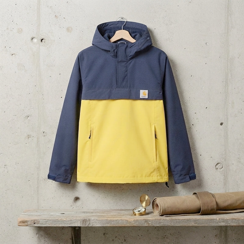 Custom Men's Color-Block Bomber Jacket - Personalized Casual Streetwear