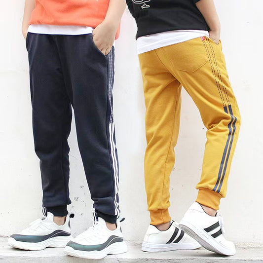 Kids Boys Side Stripe Athletic Jogger Pants Casual Sweatpants
