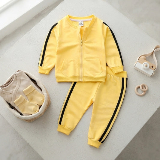 Baby Boys & Girls Bomber Jacket and Track Pants Set Tracksuit with Side Stripes